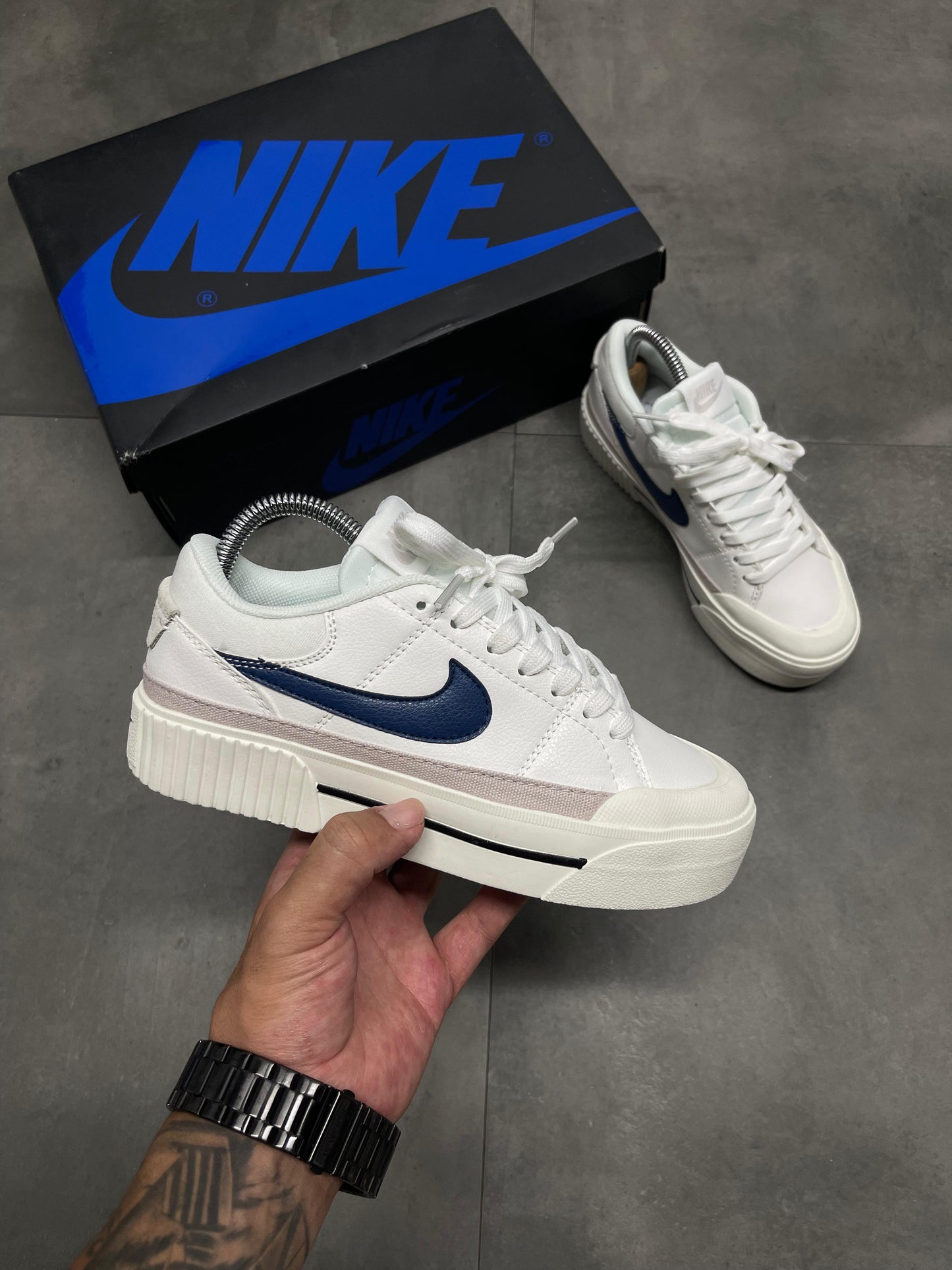 NIKE COURT BLANCO AZUL | DAMA