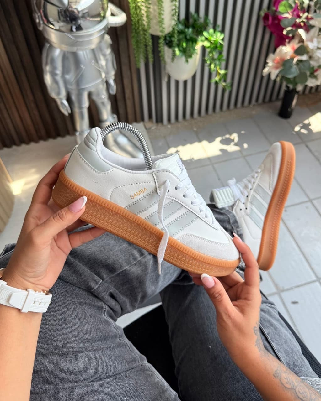 ADIDAS SAMBA PLATADORMA GRIS | DAMA