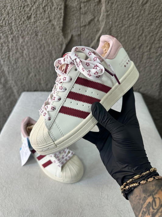 ADIDAS SUPER STAR ROJA BEIGE |  DAMA