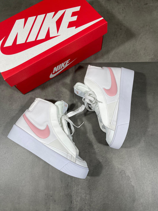NIKE BLAZER PLATAFORMA BLANCA CHULO ROSA |  DAMA